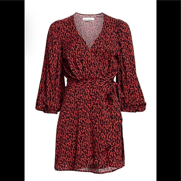 IRO Boina Leopard Wrap Dress size 6 - Picture 2 of 10